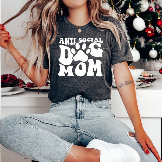 Anti Social Dog Mom Tee V7
